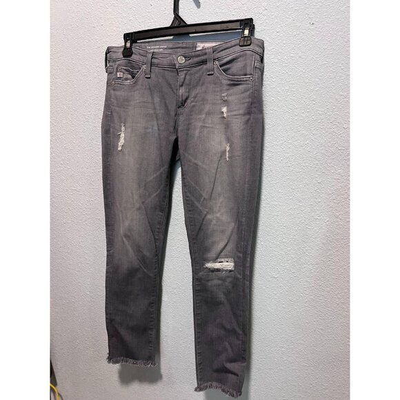 AG Adriano Goldschmied Jeans Women 25R Gray Distressed Skinny Stretch Pockets - Picture 1 of 7